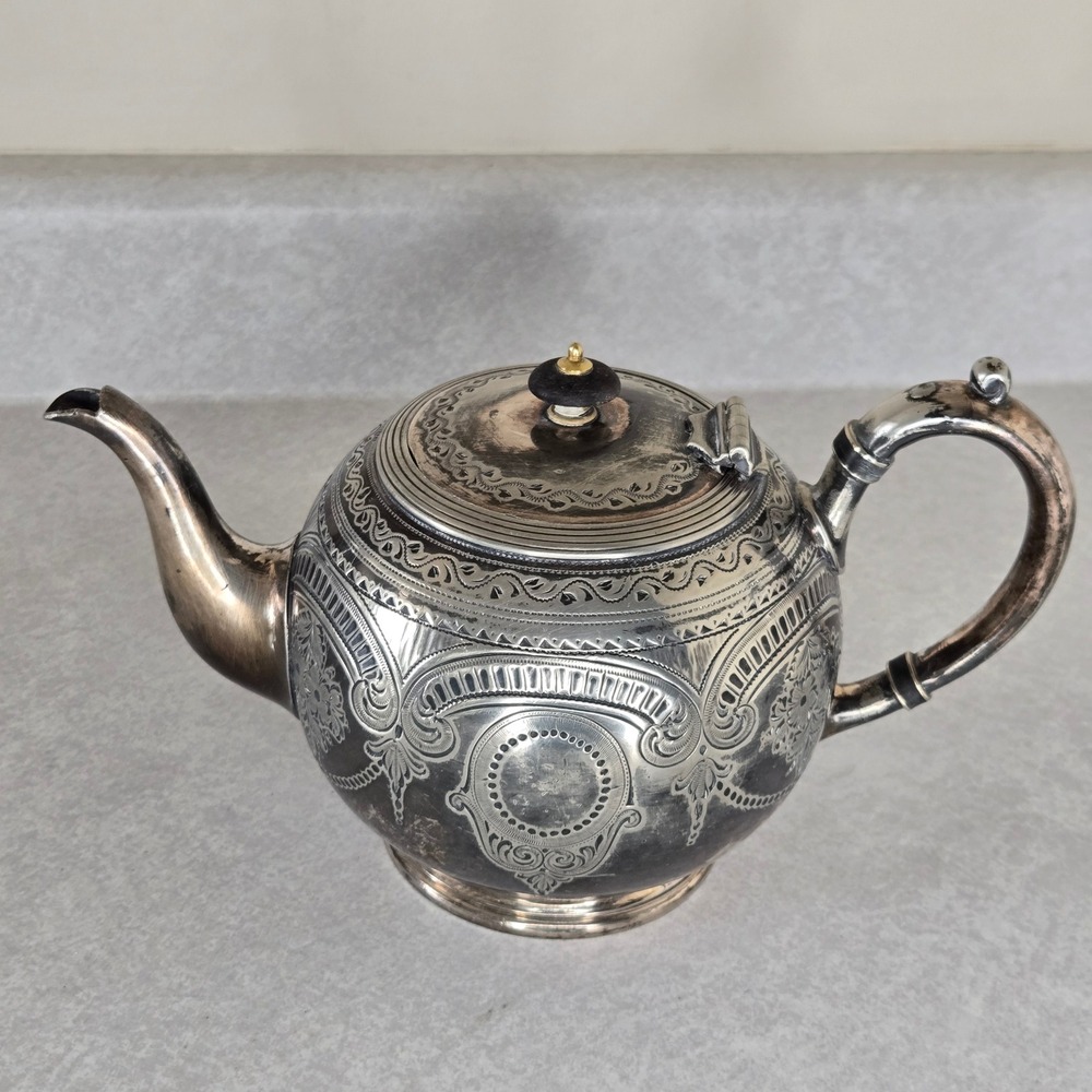 Antique Silver‎ Plated Teapot E.P.B.M. WM A Rogers Ornate Embossed Tea Pot